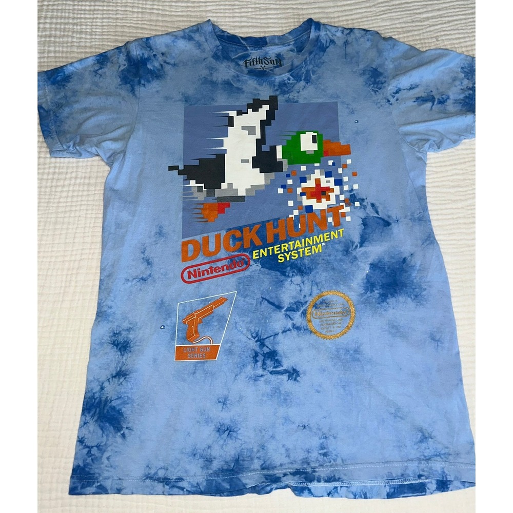 Fifth Sun Nintendo Duck Hunt‎ T Shirt Mens Medium Retro Gaming Tie Dye